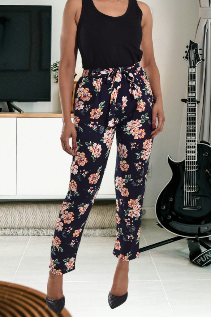 Navy Floral Pocket Pants - StylePhase SA