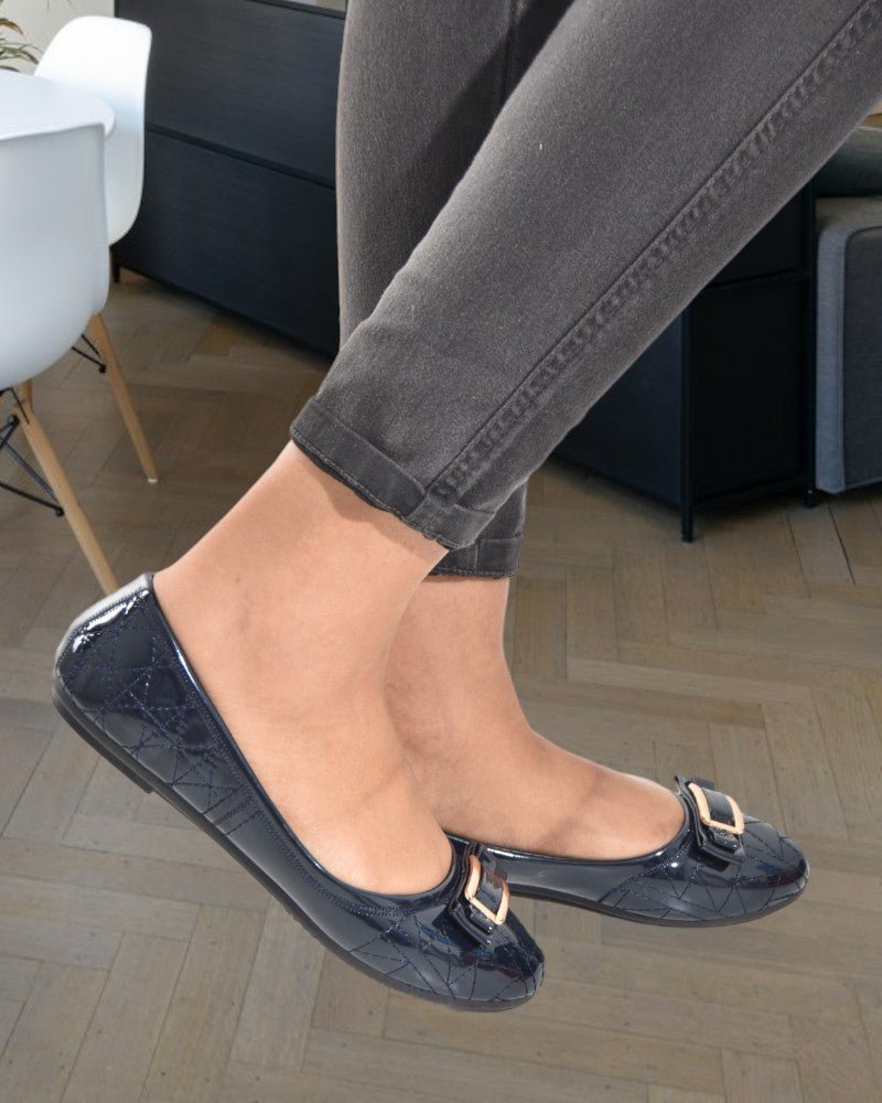 Navy Front Buckle Detail Pumps - StylePhase SA