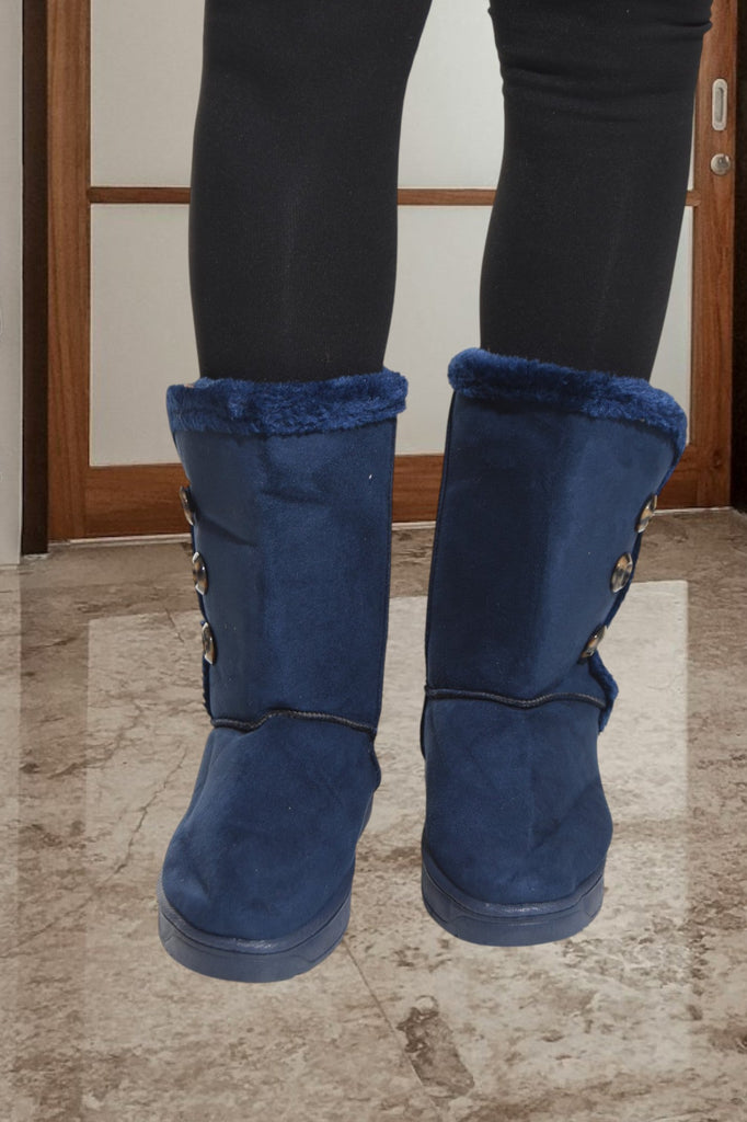 Navy Fur Boots - StylePhase SA