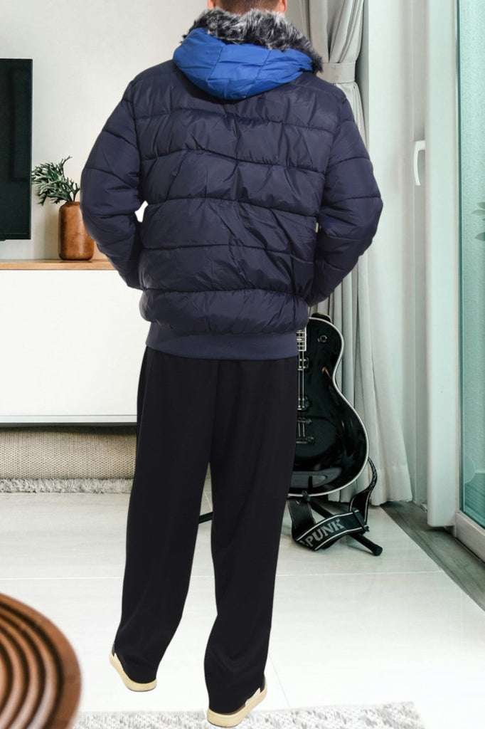 Navy Fur Hoody Jacket - StylePhase SA