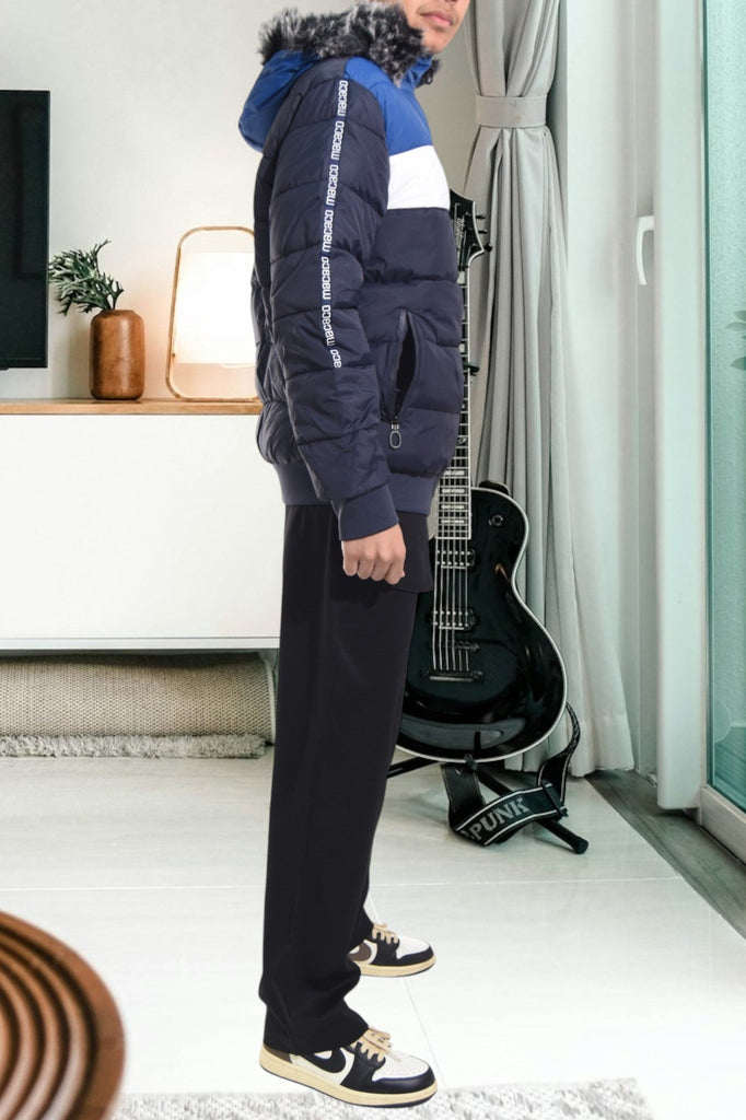Navy Fur Hoody Jacket - StylePhase SA