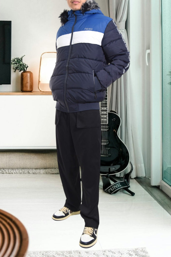 Navy Fur Hoody Jacket - StylePhase SA