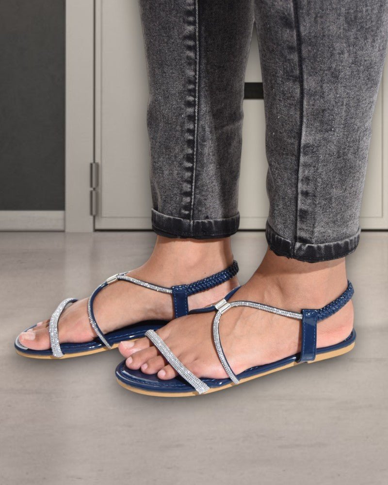 Navy Glitter Slingback Sandal - StylePhase SA