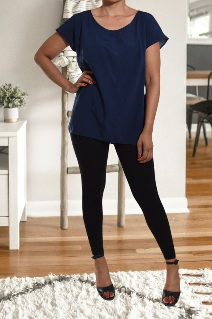 Navy Round Neck Top - StylePhase SA