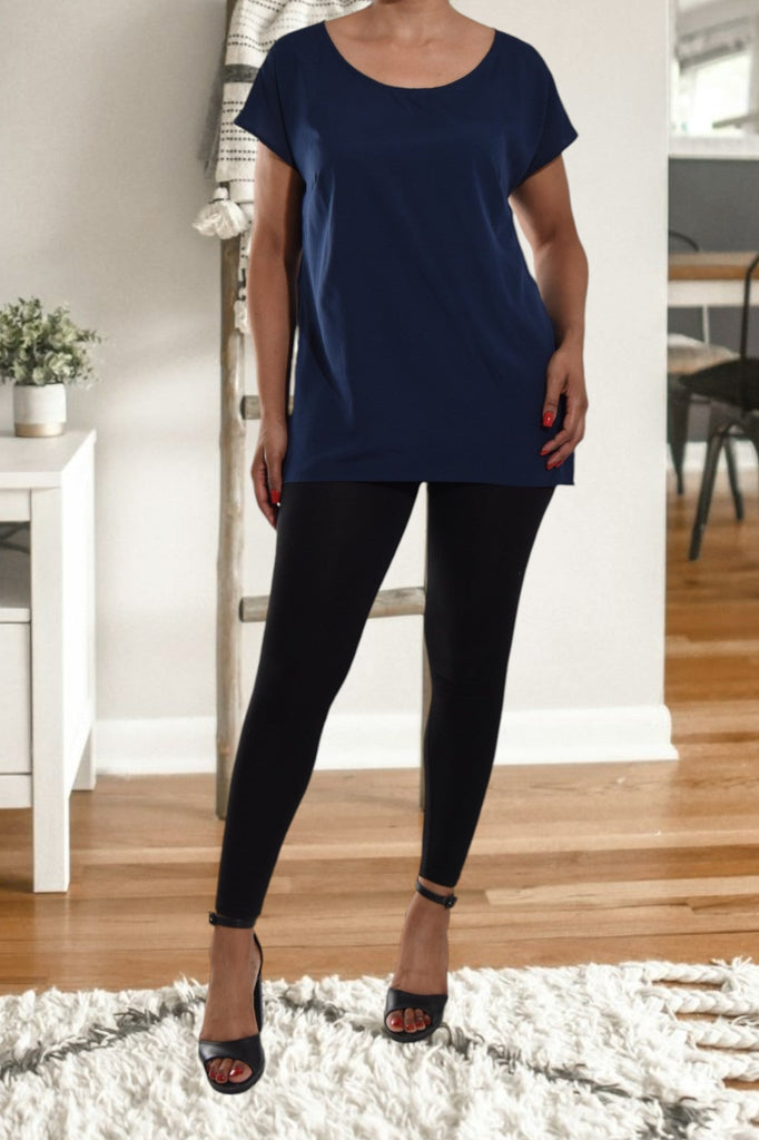 Navy Round Neck Top - StylePhase SA