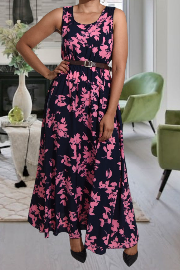 Navy Sleeveless Maxi Dress with Pockets - StylePhase SA