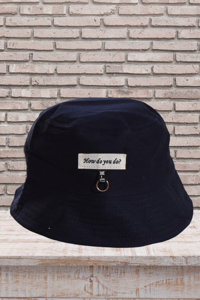 Navy Slogan Bucket Hat - StylePhase SA