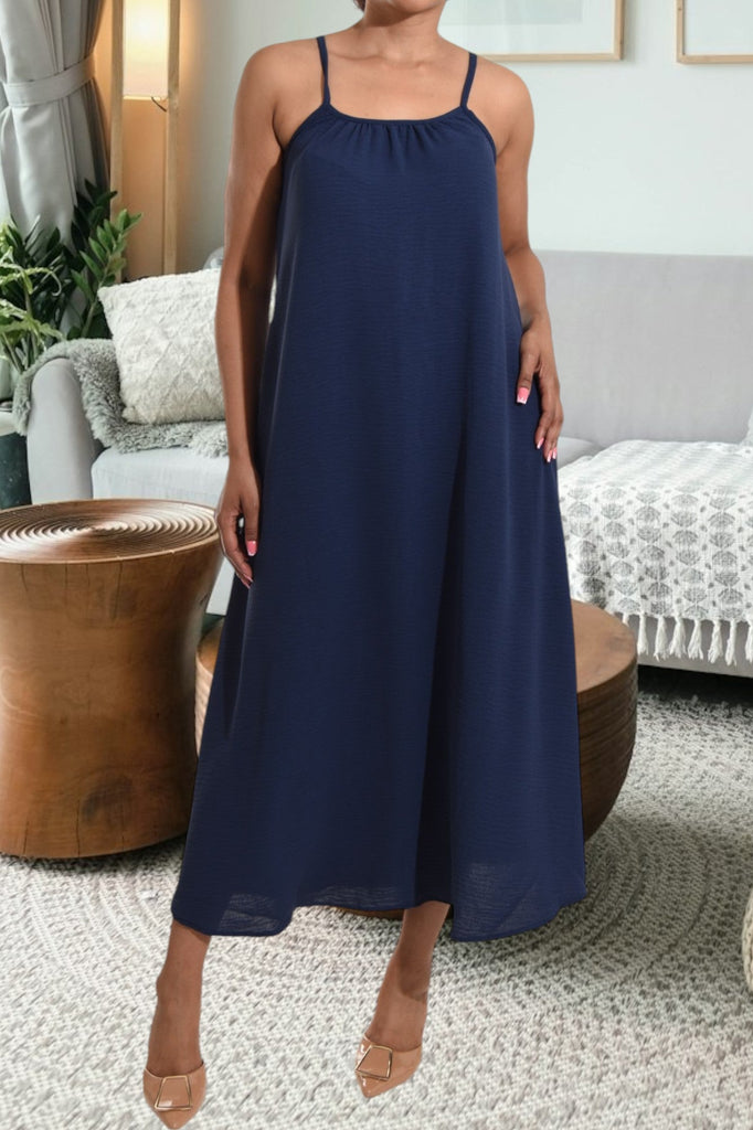 Navy Strappy Maxi Dress - StylePhase SA