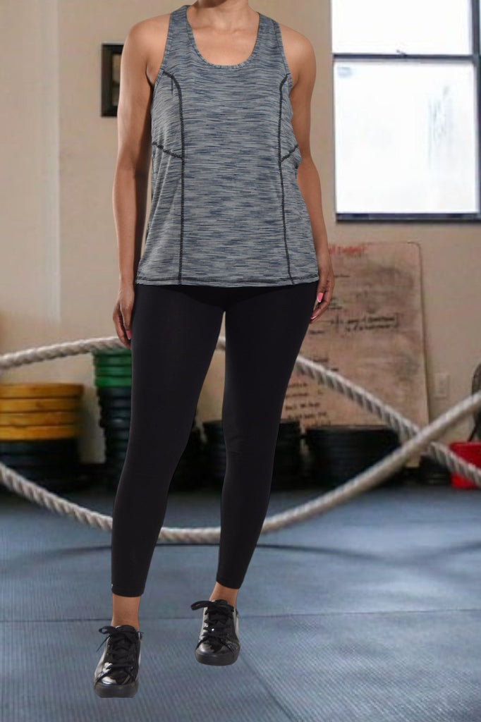 Navy Striped Activewear Vest - StylePhase SA