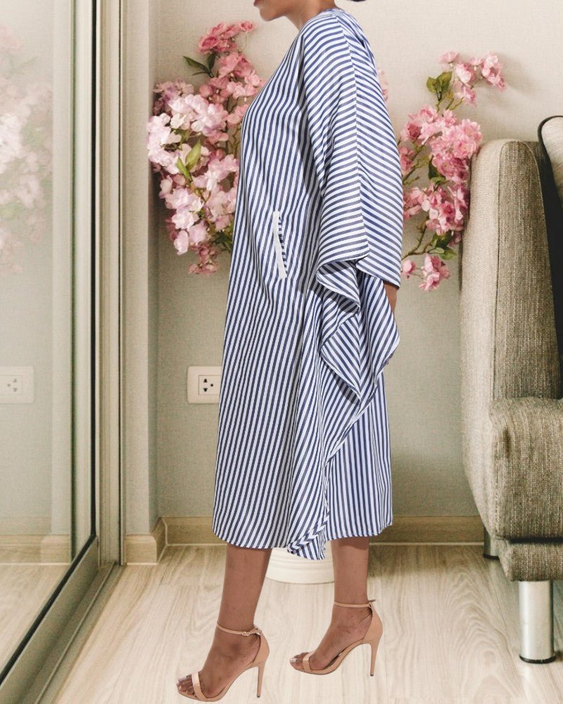 Navy Striped Oversized Dress - StylePhase SA