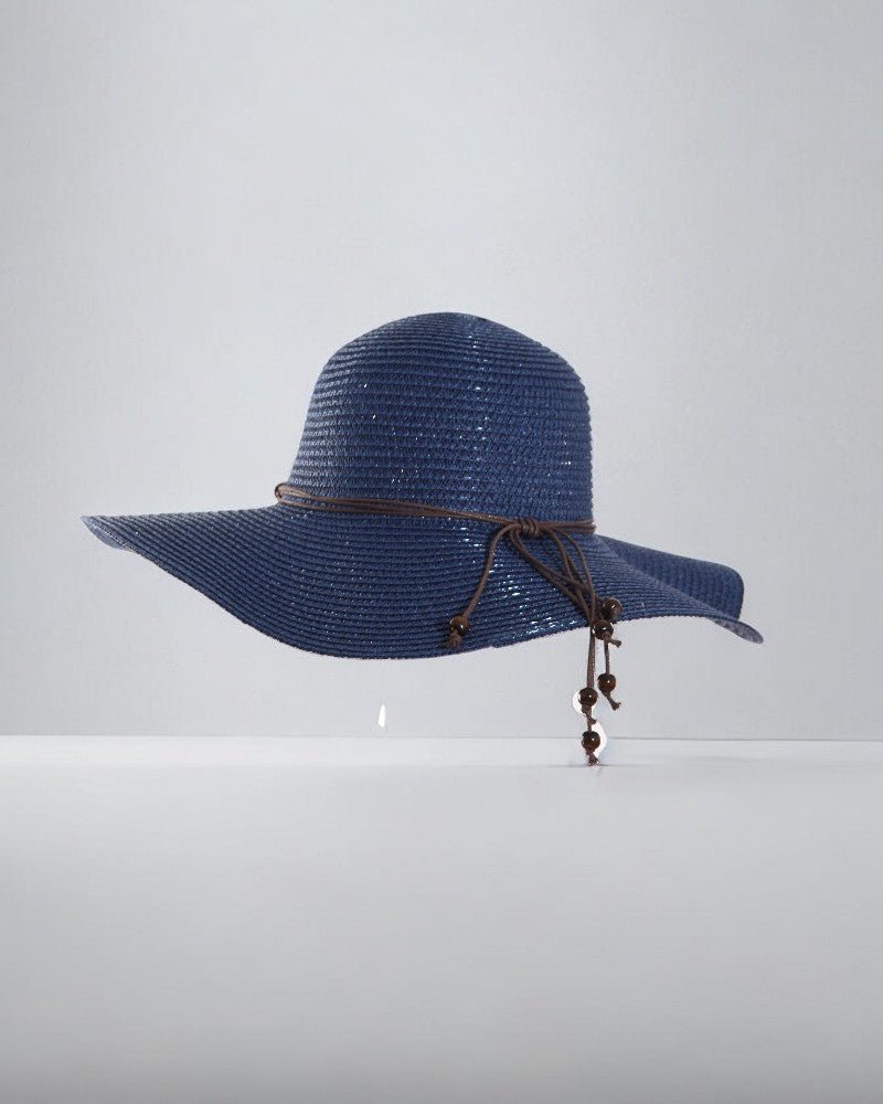 Navy Wide Brim Hat with Rope - StylePhase SA