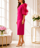 New Feeling Pink Puff Sleeve Sheer Dress - StylePhase SA