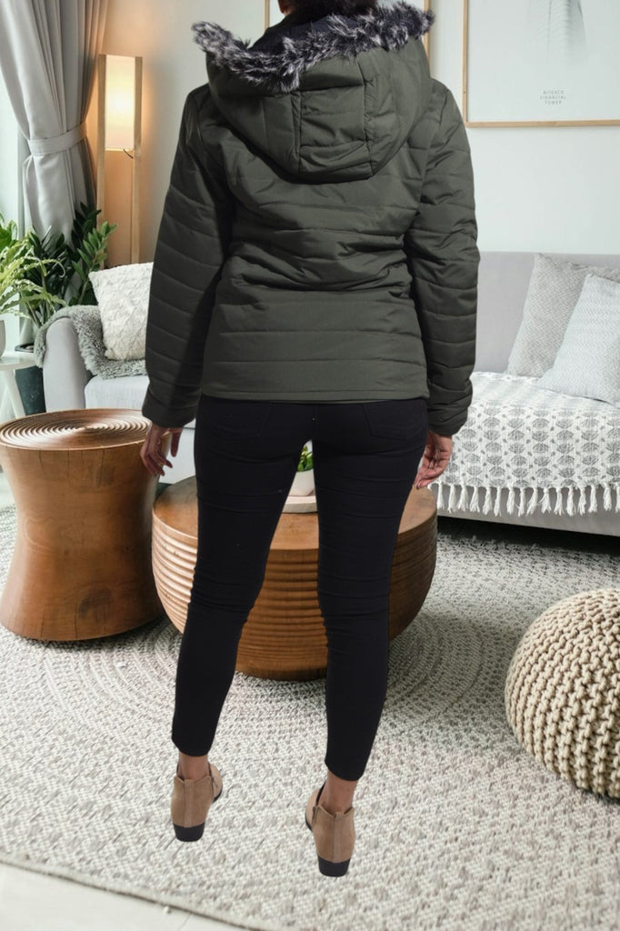 Olive Bomber Hoody Jacket - StylePhase SA