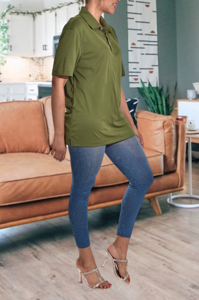 Olive Collar Top - StylePhase SA