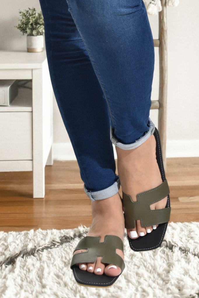 Olive Cut Out Sandal - StylePhase SA