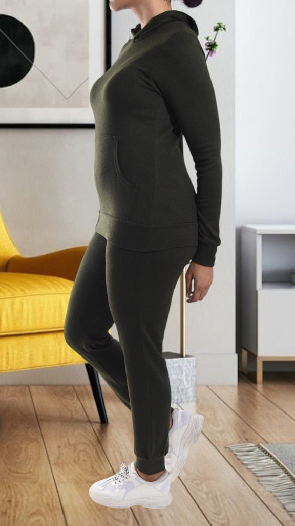 Olive Green Knit Tracksuit Set - StylePhase SA
