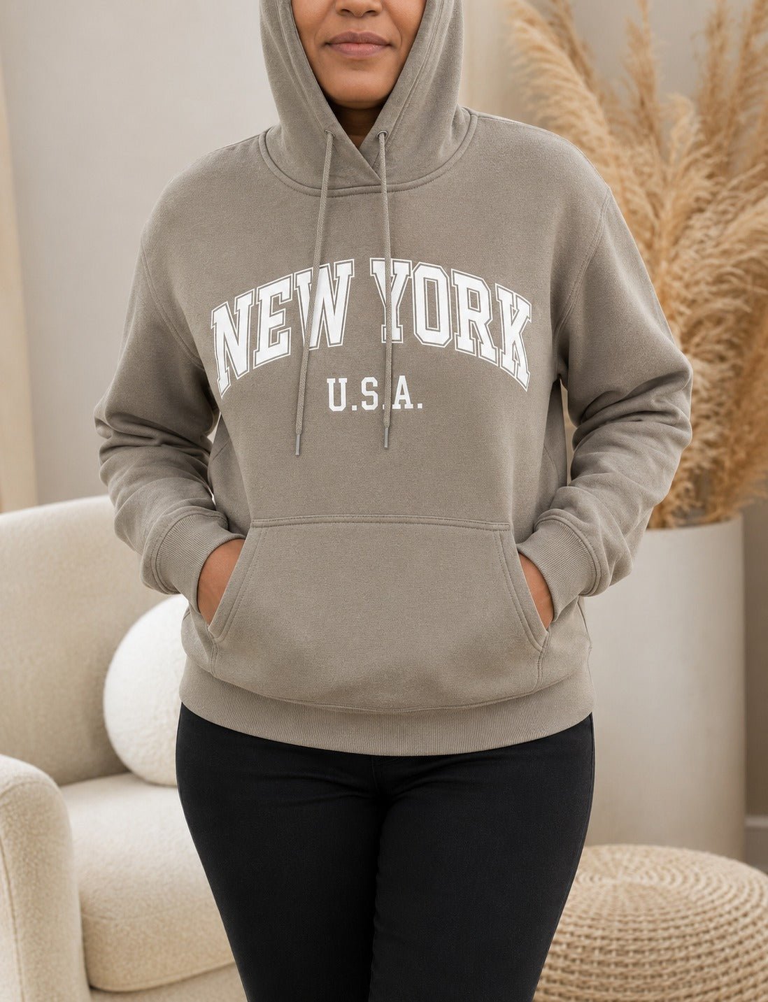 Olive New York Fleece Hoody Top - StylePhase SA
