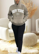 Olive New York Fleece Hoody Top - StylePhase SA