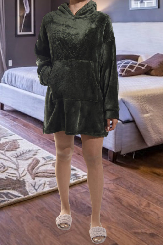Olive Plush Sleep Shirt - StylePhase SA