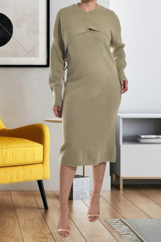 Olive Slit Two Piece Set - StylePhase SA