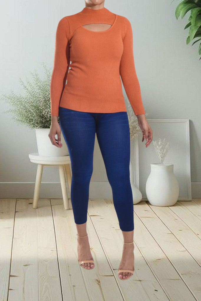 Orange Cut Out Top - StylePhase SA