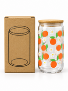 Orange and daisy glass cup feature guide