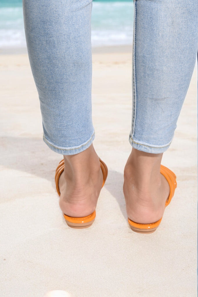 Orange Knotted slide Sandals - StylePhase SA