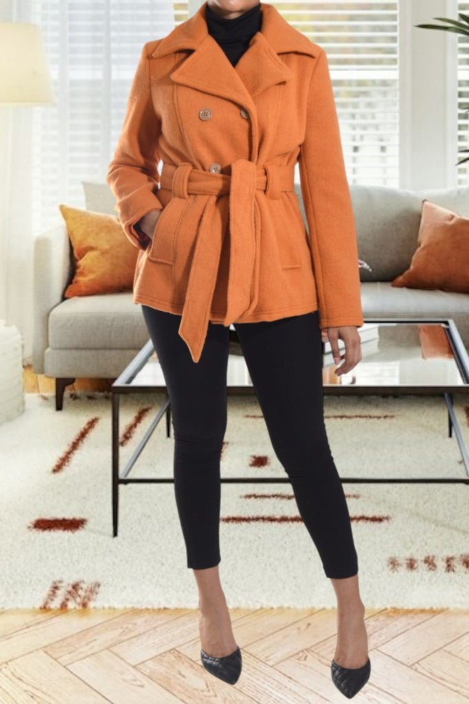 Orange Melton Blazer - StylePhase SA