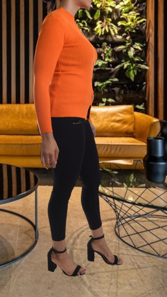 Orange Peep Hole Top - StylePhase SA