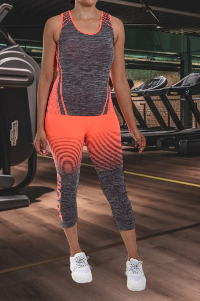 Orange Sport 3/4 Activewear Set - StylePhase SA