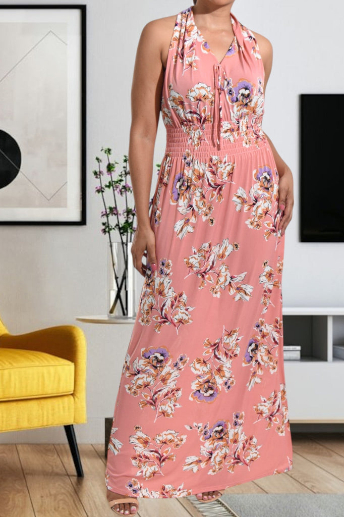 Peach Sleeveless Maxi Dress - StylePhase SA