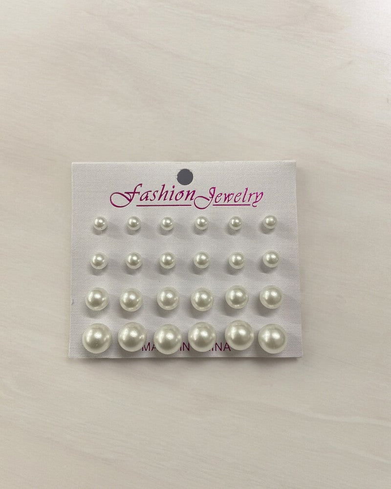 Pearl Stud Earrings (12pairs) - StylePhase SA