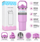 Pink 900ml vacuum insulated bottle features
