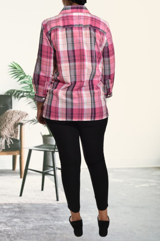 Pink And Black Plaid Shirt - StylePhase SA