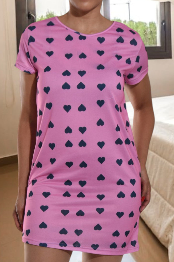 Pink And Navy Sleep Shirt - StylePhase SA