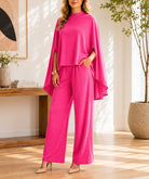 Pink Cape Sleeve Pants Two Piece Set- New Feeling - StylePhase SA
