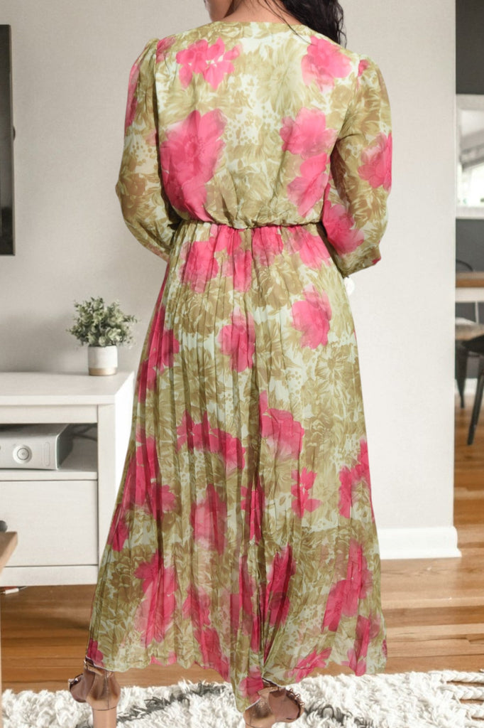 Pink Floral Chiffon Dress - StylePhase SA