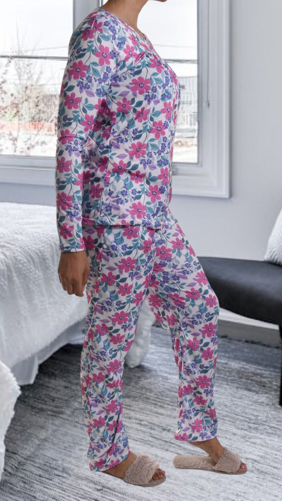 Pink Floral Long Pocket Pj Set - StylePhase SA