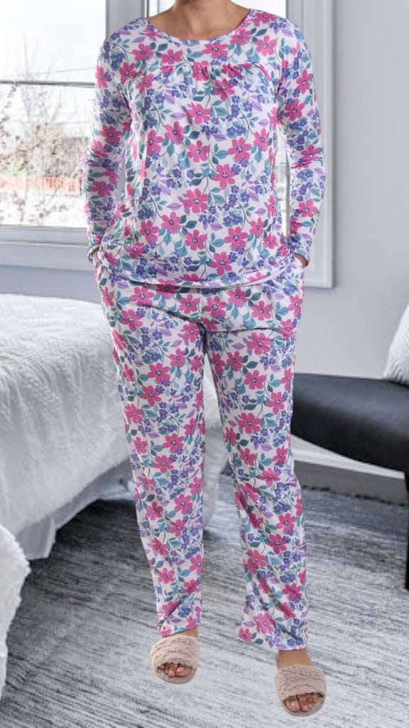 Pink Floral Long Pocket Pj Set - StylePhase SA