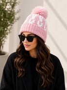 Pink Fluffy Faux Fur Pom Ponm Beanie - StylePhase SA