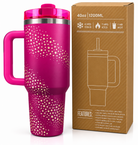 Pink gold star print tumbler with retail box
