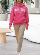 Pink New York Fleece Hoody Top - StylePhase SA