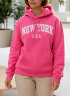 Pink New York Fleece Hoody Top - StylePhase SA