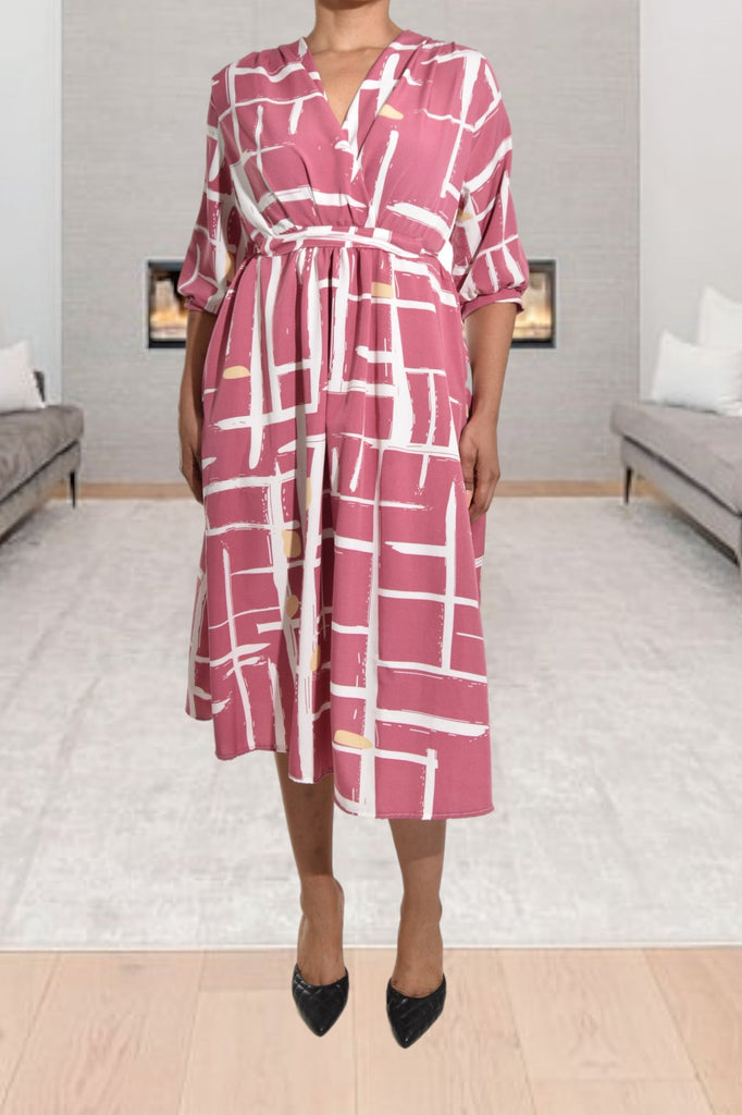 Pink Patterned Pocket Dress - StylePhase SA