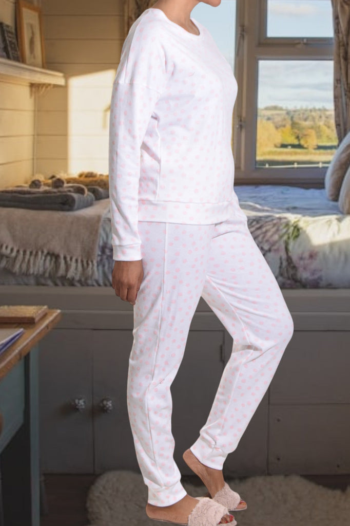 Pink Polka Dot Fleece Pj Set - StylePhase SA