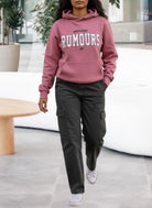 Pink Printed Fleece Hoody Top - Rumours - StylePhase SA