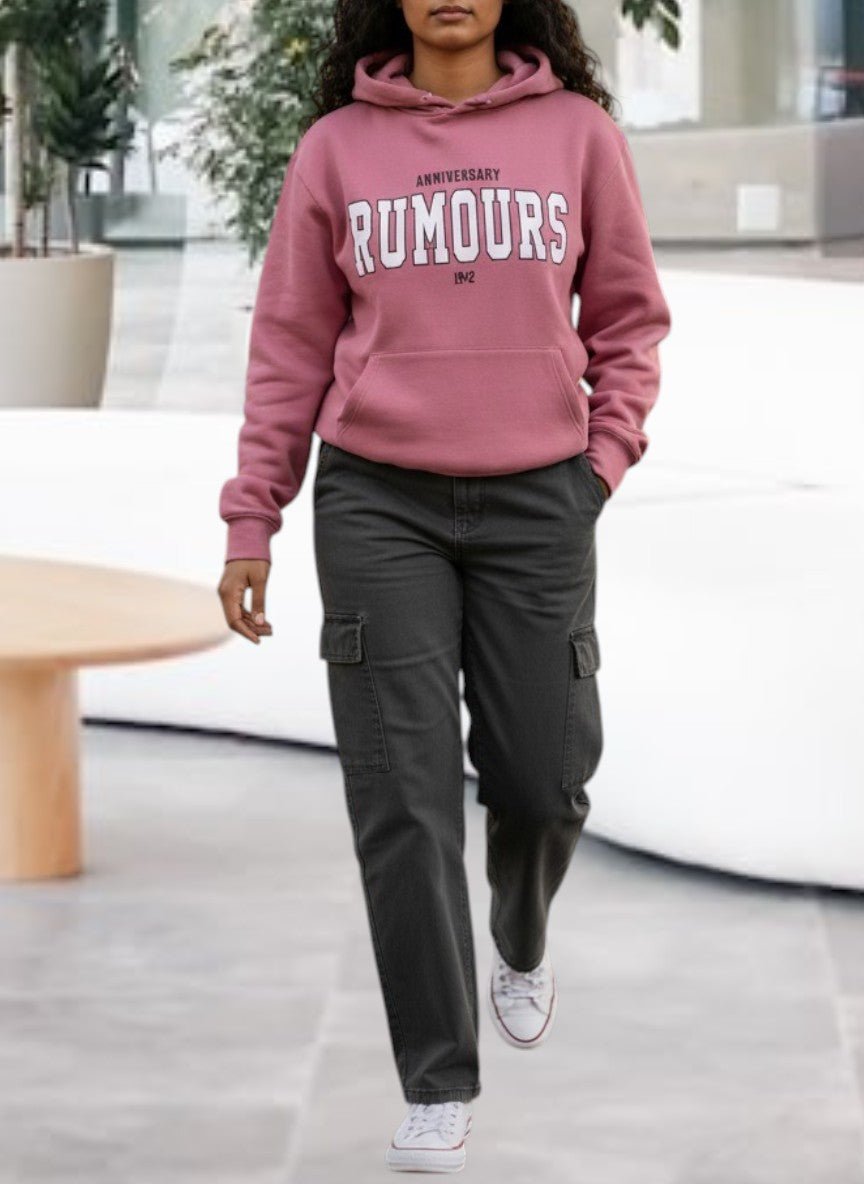 Pink Printed Fleece Hoody Top - Rumours - StylePhase SA