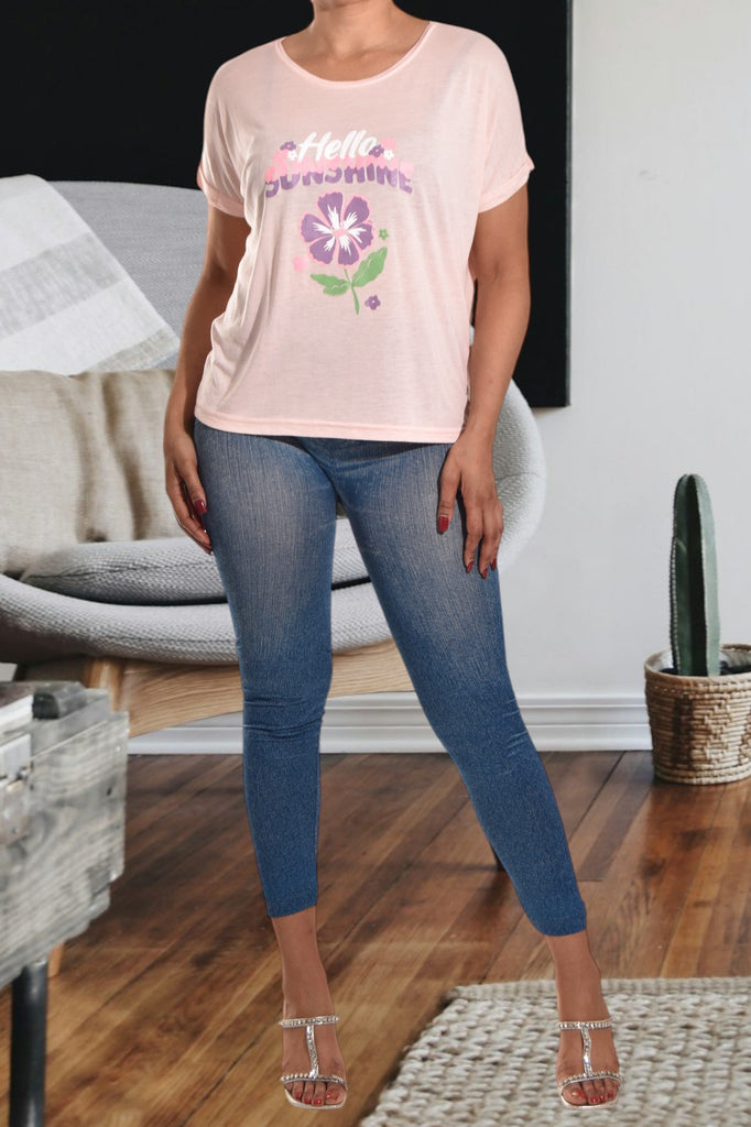 Pink Printed Tee - StylePhase SA