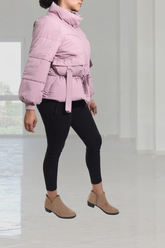 Pink Tie Puffer Jacket - StylePhase SA