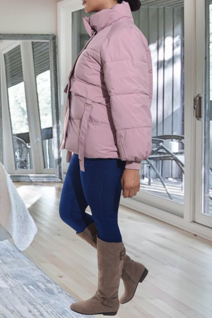 Pink Tie Puffer Jacket - StylePhase SA